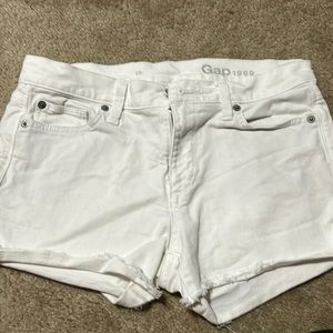 White jean shorts